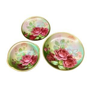 Bavarian Porcelain -Thomas - Sevres, Monte Carlo - Cottage Rose Decor, Set of 3